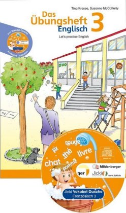 Das Übungsheft Englisch - Klasse 3, m. Audio-CD 'Jicki Vokabel-Dusche 3'