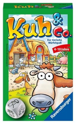 Ravensburger 23160 - Kuh und co, Mitbringspiel für 2-6 Spieler, Kinderspiel ab 4 Jahren, kompaktes F