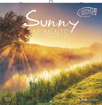 Alpha Edition - Sunny Moments 2026 - Broschürenkalender 30x30 cm - Wandkalender mit Sonnen auf- und