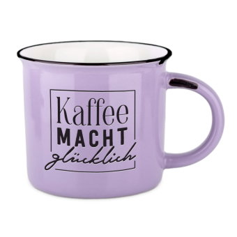 Becher Vintage Kaffee macht glücklich