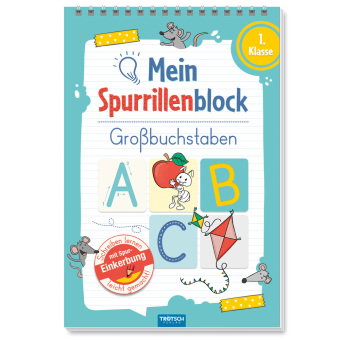 TRÖTSCH - Spurrillenblock "Großbuchstaben" | Übungsbuch mit vorgeprägten Linien zum Erlernen der Gro