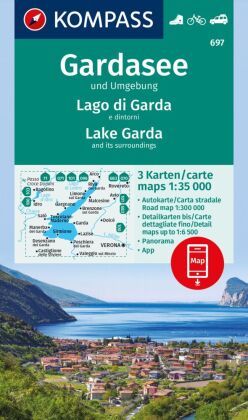 KOMPASS Wanderkarten-Set 697 Gardasee und Umgebung - Lake Garda and its surroundings - Lago di Garda