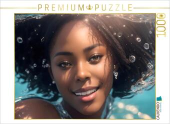 CALVENDO Puzzle Dunkelhäutige Schönheit unter Wasser | 1000 Teile Lege-Größe 64x48cm Foto-Puzzle für