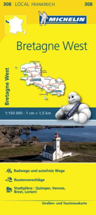 Michelin Karte Bretagne West. Finistere, Morbihan