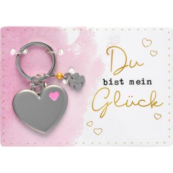 Schlüsselanhänger Herz "Du bis mein Glück"
