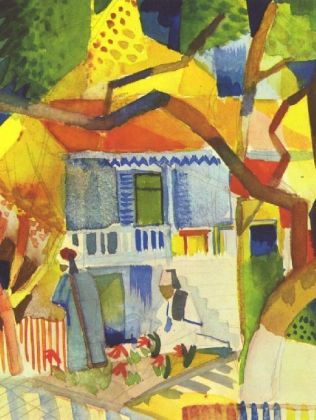 August Macke - Innenhof des Landhauses in St. Germain - 500 Teile (Puzzle)