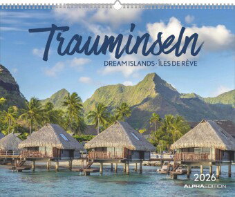 Alpha Edition - Trauminseln 2026 - Monatskalender 52×42,5 cm mit 12 paradiesischen Inselmotiven, dek