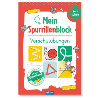 TRÖTSCH - Spurrillenblock "Vorschulübungen" | Übungsbuch mit vorgeprägten Linien für spielerische Sc