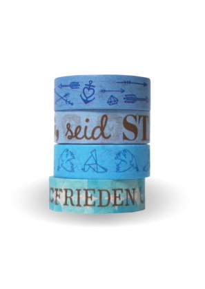 Washi Tapes Set himmelblau "Suche den