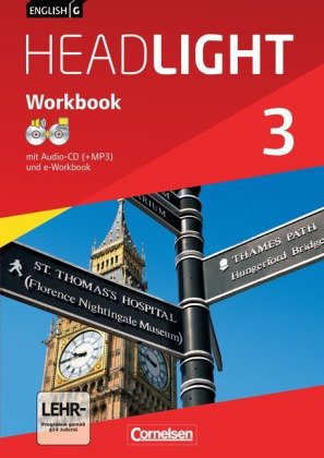 English G Headlight - Allgemeine Ausgabe - Band 3: 7. Schuljahr, Workbook mit CD-ROM (e-Workbook) un