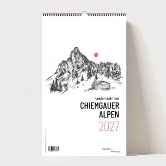 Chiemgauer Alpen, Design Wandkalender 2027, 5 Spalten Monatskalender, 42x25, 200 g