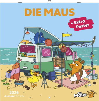 Alpha Edition - Die Maus Kalender 2026 - Wandkalender 30×30 cm (30×60 geöffnet) mit Illustrationen &