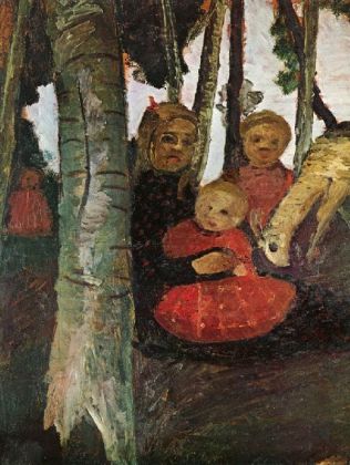 Paula Modersohn-Becker - Drei Kinder mit Ziege im Birkenwald - 500 Teile (Puzzle)