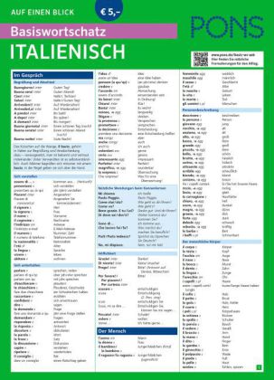 PONS Basiswortschatz Italienisch auf einen Blick