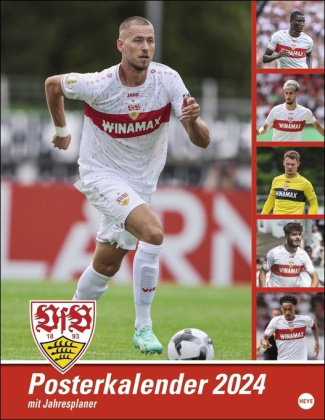 VfB Stuttgart Posterkalender 2024. Die Fußballstars im Poster-Format. Wandkalender mit den besten Sp