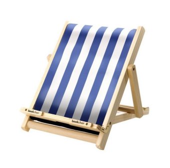 Bookchair (Standard) - Blau-Weiß - Buchständer aus Holz - Leseständer - Für Bücher, E-Reader und Tab