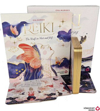 Reiki - Die Kraft im Hier und Jetzt: 32 Achtsamkeitskarten mit Goldfolie und Goldschnitt, Stülpdecke