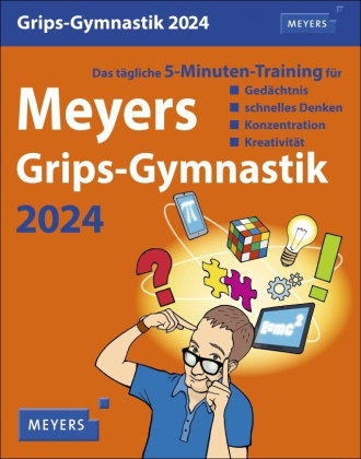 Meyers Grips-Gymnastik Tagesabreißkalender 2024. 5 Minuten Gedächtnistraining für jeden Tag. Tischka