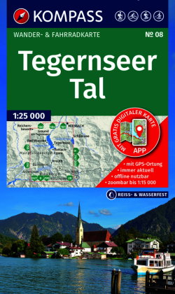 KOMPASS Wanderkarte 08 Tegernseer Tal 1:25.000