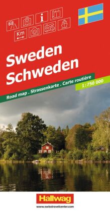 Hallwag Strassenkarte Schweden 1:750.000