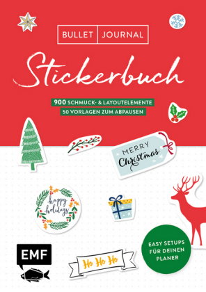 Bullet Journal - Stickerbuch Merry Christmas: 900 weihnachtliche Schmuckelemente