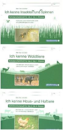 Ich kenne Waldtiere / Haus- und Hoftiere / Insekten und Spinnen - 3 Arbeitshefte im Set für die 2. b