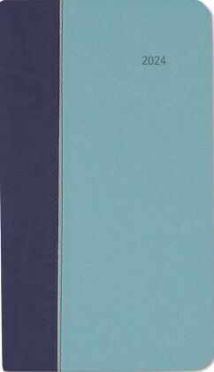 Taschenkalender Premium Air blau-azur 2024 - Büro-Kalender 9x15,6 cm - 1 Woche 2 Seiten - 128 Seiten
