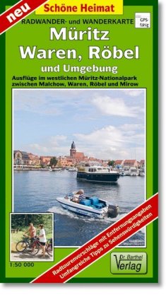 Radwander- und Wanderkarte Müritz, Waren, Röbel, Mirow und Umgebung