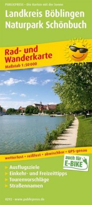 PublicPress Rad- und Wanderkarte Landkreis Böblingen - Naturpark Schönbuch, Herrenberg - Sindelfinge