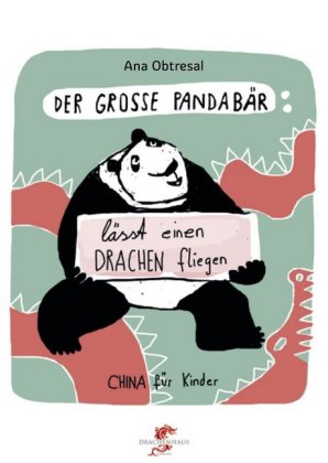 Der große Panda lässt einen Drachen fliegen