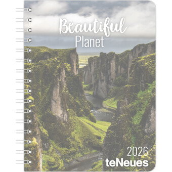 teNeues - Beautiful Planet Diary 2026 - Buchkalender 17x22 cm | Wochenkalender Deluxe mit Naturfotog