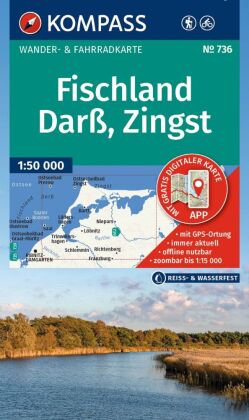 KOMPASS Wanderkarte 736 Fischland, Darß, Zingst 1:50.000