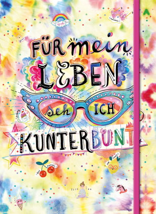 Für mein Leben seh ich kunterbunt (Notizbuch No. 2 Emma Flint). DIN A5 punktkariert mit farbiger Ein