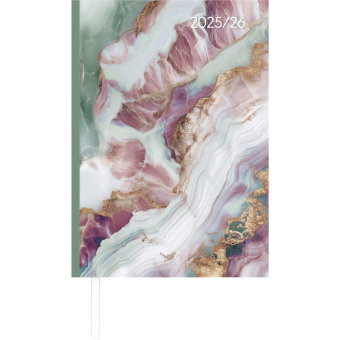 Alpha Edition - Campustimer Marble 2025/2026 - Semesterplaner A5 (ca. 14,8×21 cm) - Studenten- & Sch