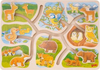 Schiebepuzzle Wer gehört zu wem? (Kinderpuzzle)