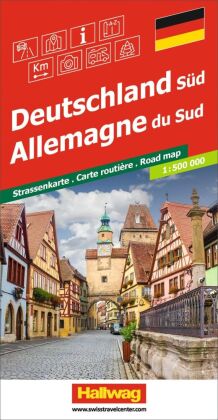 Hallwag Strassenkarte Deutschland Süd 1:500.000