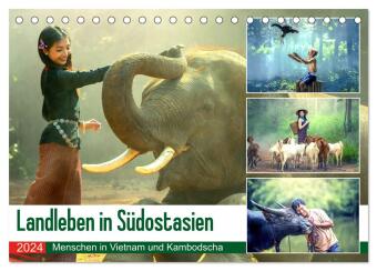 Landleben in Südostasien. Menschen in Vietnam und Kambodscha (Tischkalender 2024 DIN A5 quer), CALVE
