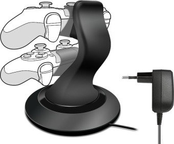 SPEEDLINK TWINDOCK Charging System with A/C Adapter - for PS4, black
