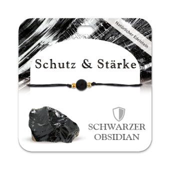 Schwarzer Obsidian Armband mit 1 Edelsteinperle