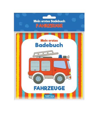 TRÖTSCH - Badebuch "Fahrzeuge" | Wasserfestes Badebuch mit liebevoll illustrierten Fahrzeugmotiven.