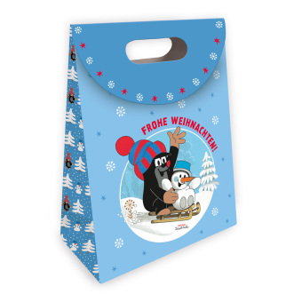 TRÖTSCH - Der kleine Maulwurf Geschenktasche mit Verschluss Winter klein