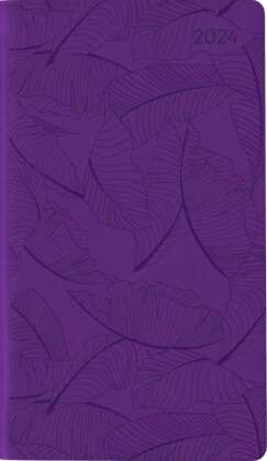 Ladytimer Slim Deluxe Purple 2024 - Taschen-Kalender 9x15,6 cm - Tucson Einband - mit Motivprägung -