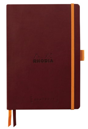 Rhodiarama Goalbook A5 Softcover, 120 Blatt elfenbein 90g dot/punktkariert, weinrot