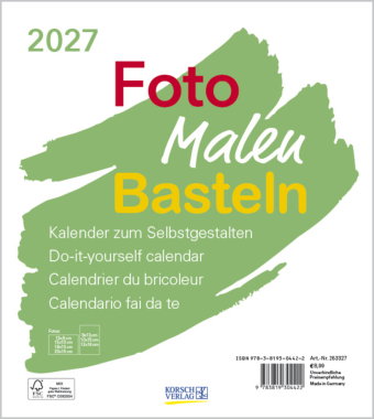 Foto-Malen-Basteln Bastelkalender weiß 2027