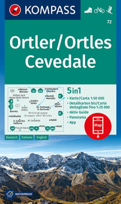 KOMPASS Wanderkarte 72 Ortler/Ortles, Cevedale 1:50.000