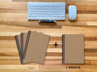 A 5 Notizbuch - Set, 3+1 gratis, Luxury 80 Seiten MUSKAT Designerecycling, liniert