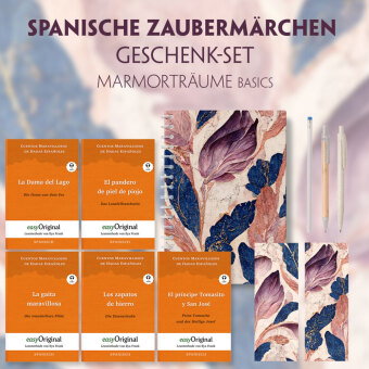 Spanische Zaubermärchen Geschenkset - 5 Bücher (mit Audio-Online) + Marmorträume Schreibset Basics,