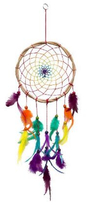 Traumfänger "Twisted Rainbow" Rattan 22 x 50 cm