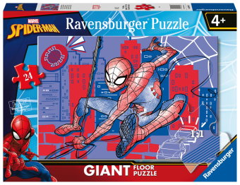 Ravensburger Kinderpuzzle 03088 - Der Superheld Spiderman - Bodenpuzzle mit 24 großen Puzzleteilen,
