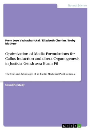 Optimization of Media Formulations for Callus Induction and direct Organogenesis in Justicia Gendrus